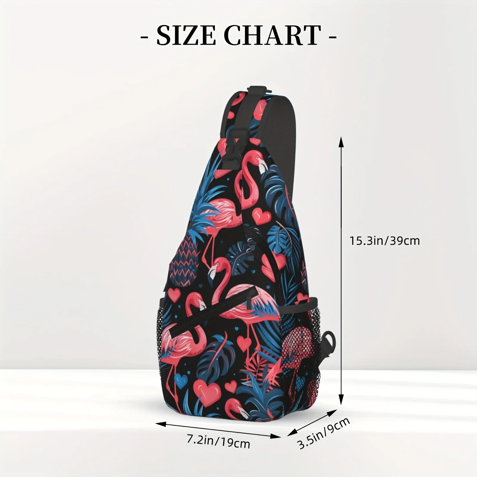 Palm Leaf Flamingo Pattern Crossbody Chest Bag for Shopping Work Leisure Travel Beach Outings Fishing