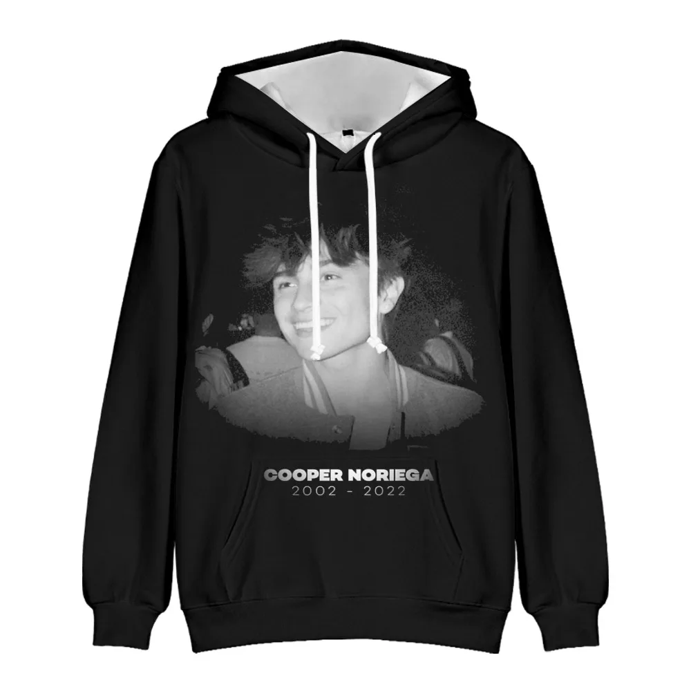 

2026 Rip Cooper Noriega Hoodie Long Sleeve Black Hoodies Woman Man Sweatshirt Youthful Social Media Star Rest in Peace Clothes