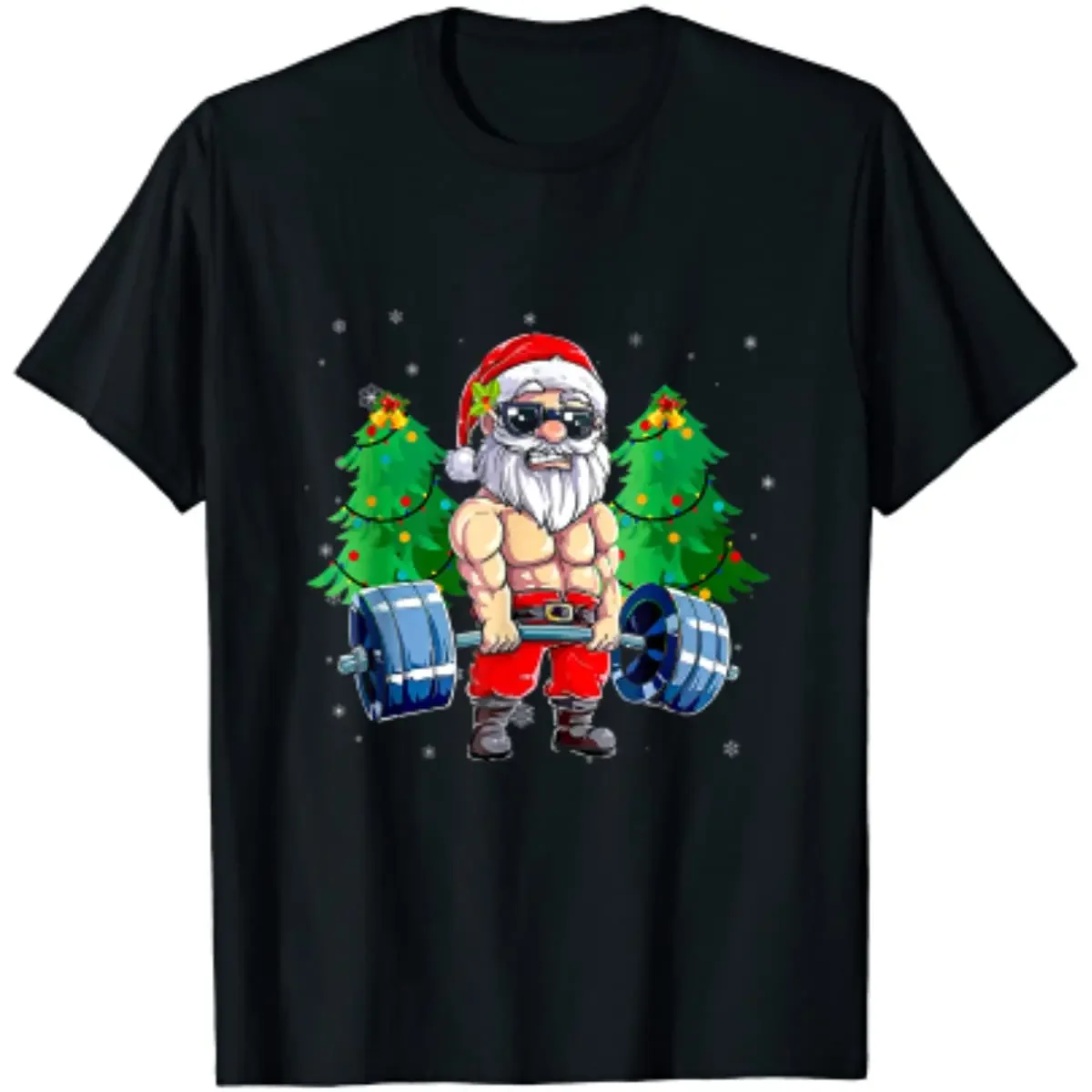 Weightlifting Fitness Gym Santa Claus Christmas Day Men T-Shirt Short Sleeve Casual Cotton Boys T-Shirts