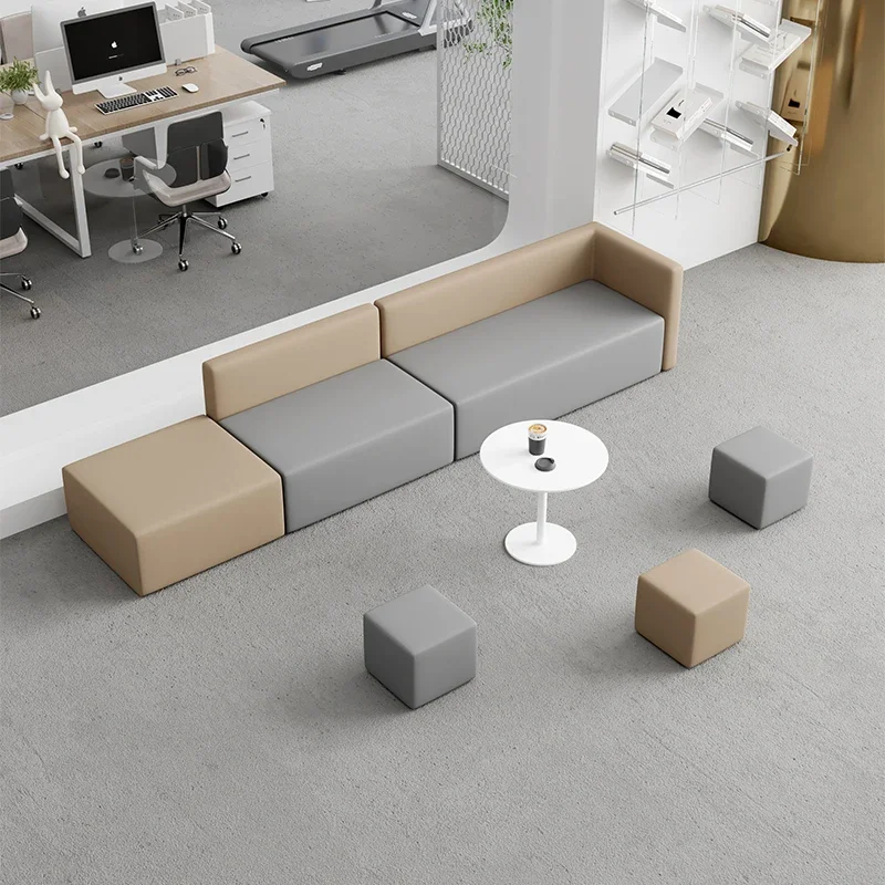 Deck reception, rest area, reception sofa, sales office, reception waiting, leisure irregular sofa, coffee table combination