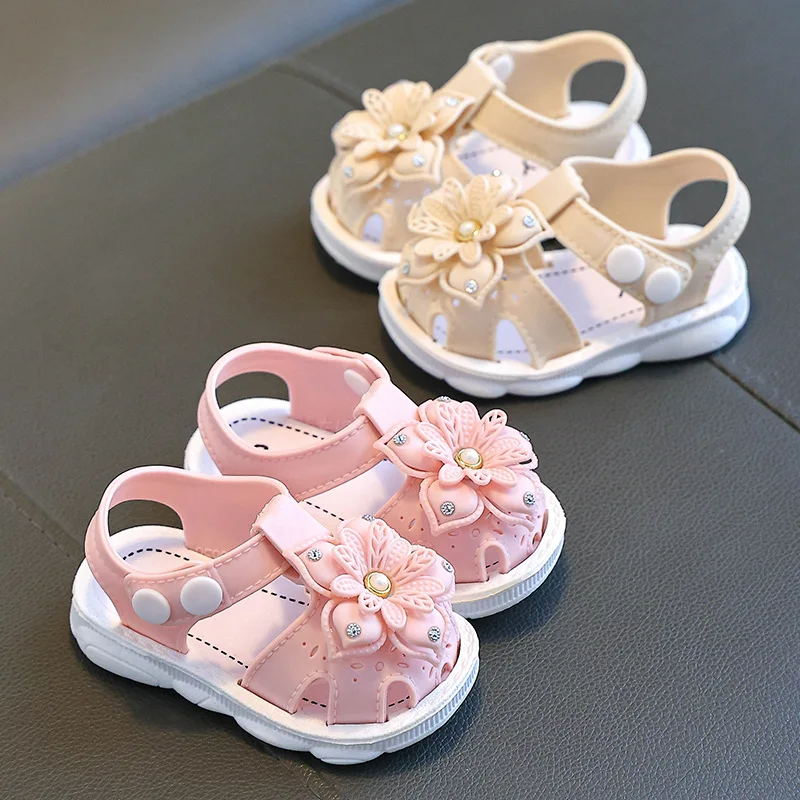 Girls  Shoes With Bowtie Pearls Beading Princess Sweet Cute Soft Comfortable Children Flats Kids Shoes Spring