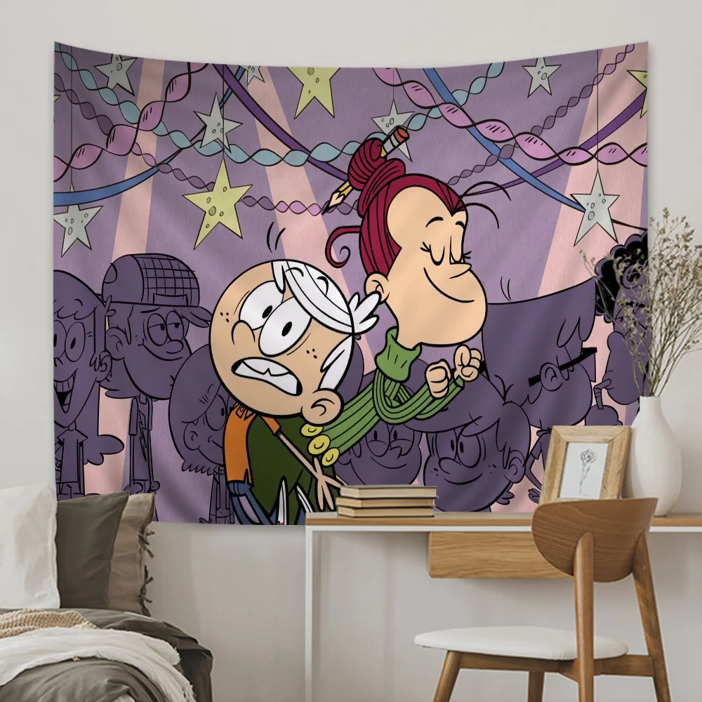 The L-loud House Tapestry Anime Tapestry Wiszące Tarot Hippie Dywaniki ścienne Dorm Wiszące prześcieradła ścienne