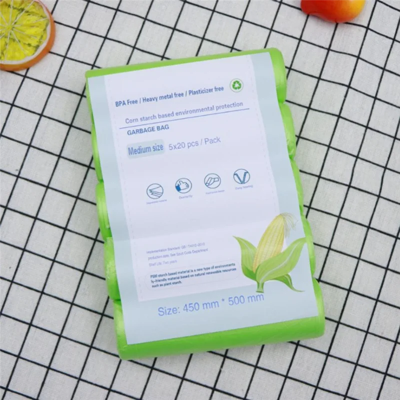 Bolsa de basura biodegradable A38M, bolsa de basura compostable para el hogar, bolsa de basura de cocina