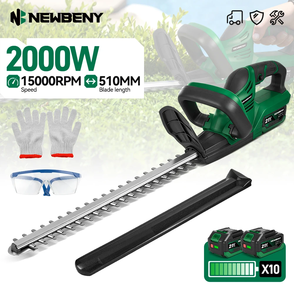 NEWBENY 510MM 2000W Tagliasiepi Elettrico 15000RPM Utensile Elettrico per Potatura e Rifinitura del Giardino per Batteria Makita 21V