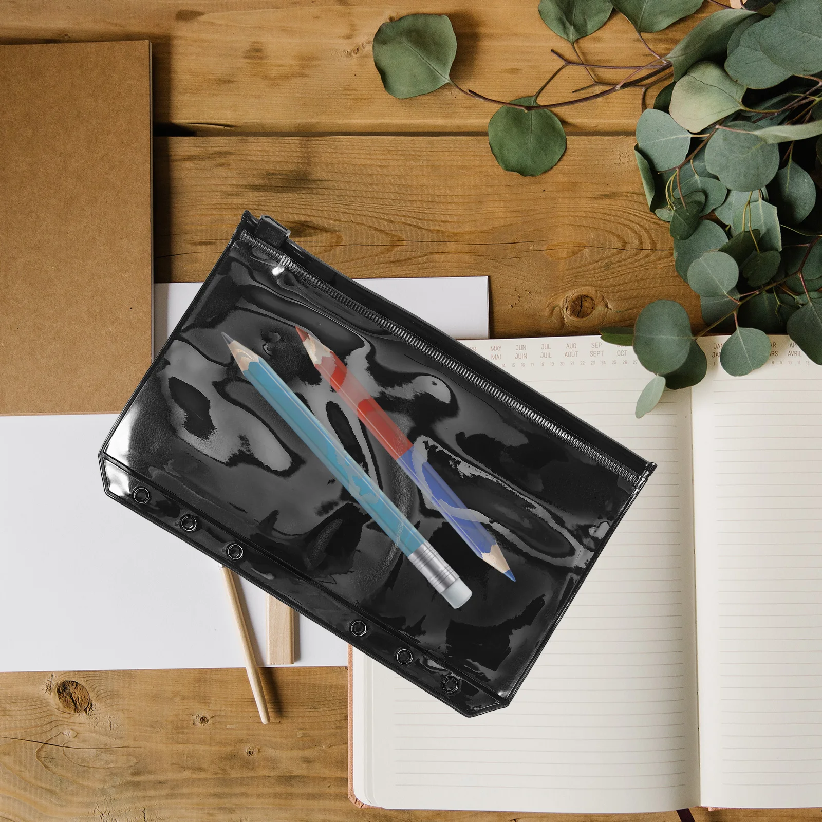 

20pcs Loose-Leaf Book Zip Bags Pvc Water Resistant Ticket Envelope Organizer Strong Anti-Tear Reusable Storage Binder Pouches A6