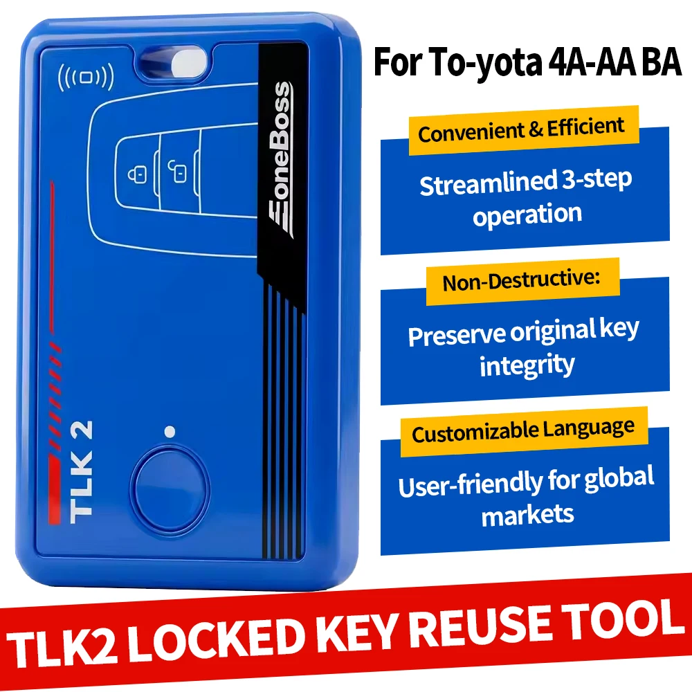 TLK2 EoneBoss Locked Key Reuse Tool Work for Toyota/Lex-us Smart Remote Car Key 4A-AA BA Chip Unlock Reuse Locked Key Programmer