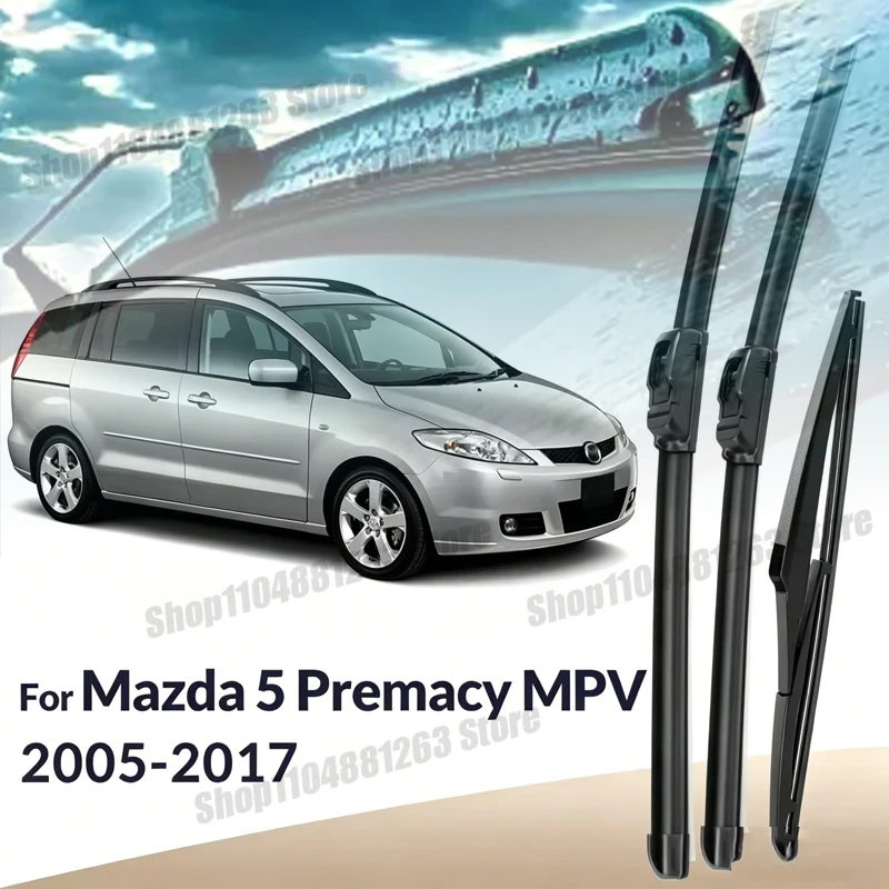 

Front & Rear Wiper Blades For Mazda 5 Premacy MK2 MK3 MPV 2005-2017 2006 2007 Wiper Windshield Windscreen Brushes 26"+16"+12"