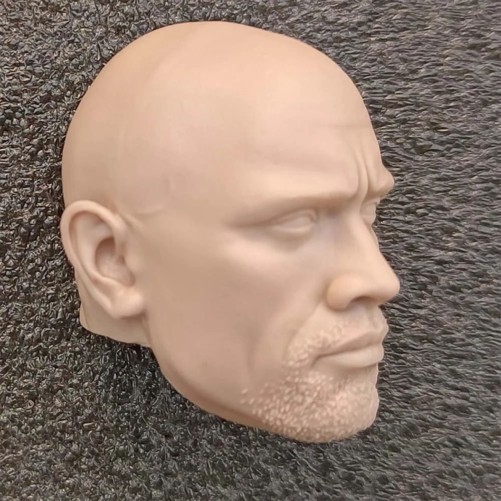 1/6 Die Cast Resin Picture Model Assembly Kit Boulder Johnson Exquisite Head Carving (55mm) Unpainted Free Shipping