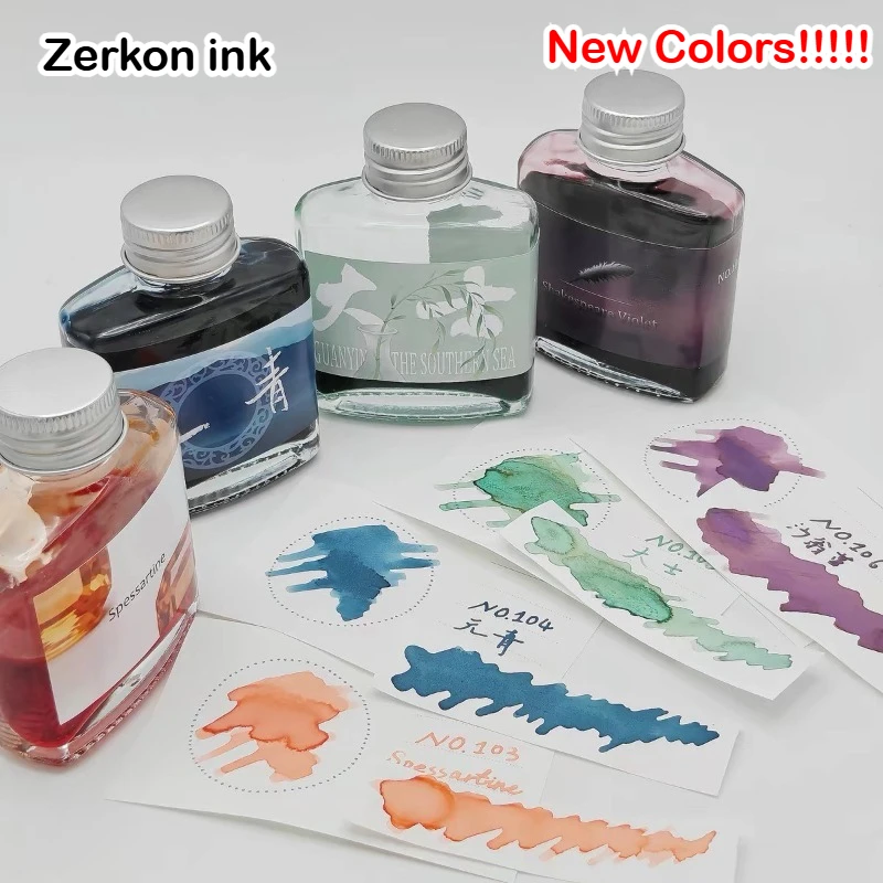 Zerkon ink 59 Colors Sheen Fountain Pen Ink 50ml New Colors Ink for Majohn JINHAO Hongdian School Supplies Stationery