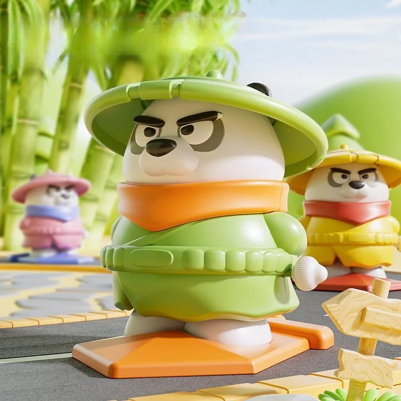

4pcs New Cartoon Cute Panda Hero Wind-up Toy Funny Wobbling Rotate Kids Toya Fidget Collectible Toddler Kids Toys Collect Gift