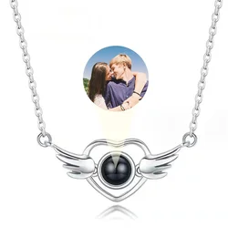 Custom Necklace With Picture Inside Picture Necklace Angel Personalized Photo Projection Necklace Valentine's Day Memory Gifts