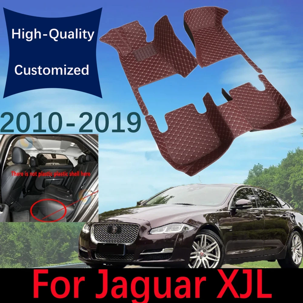 

Custom Leather Car Floor Mats For Jaguar XJL X351 2010~2019 Fashion Automobile Carpet Rugs Foot Pads Interior Accessories