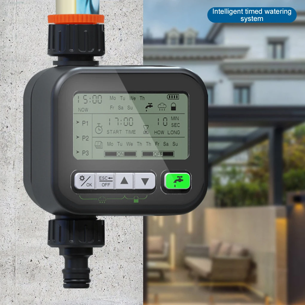 

Water Timer Garden Lawn Faucet Timer with Rain Auto Child Lock Function Hose Timer 6 Separate WateringPrograms