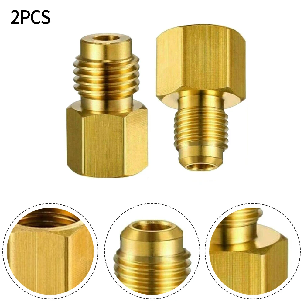 50g Automotive R134A To R12 Adapter Auto Adapter 1/4 Female 2pcs Bronze R12 To R134a R134a To R12 High Quality