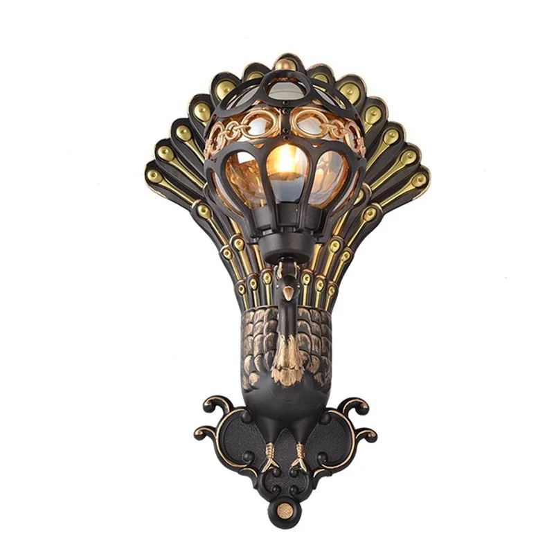 APRIL Retro Outdoor Wall Lights Classical Peacock Shade Sconces Lamp Waterproof Decorative For Home Porch Villa
