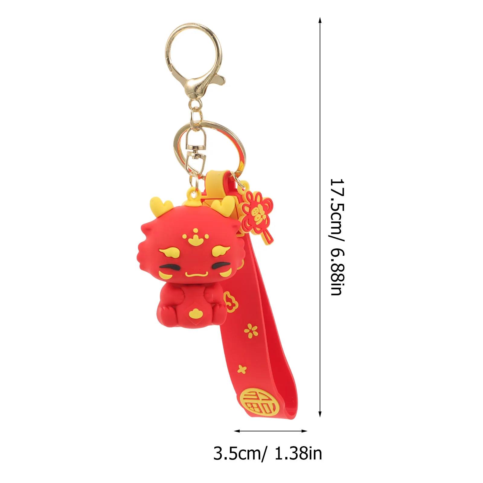 Dragon Year Keychain Cartoon Strength Good Luck Hanging Pendant Key Ring Backpack Keychain New Year Pendant Decor