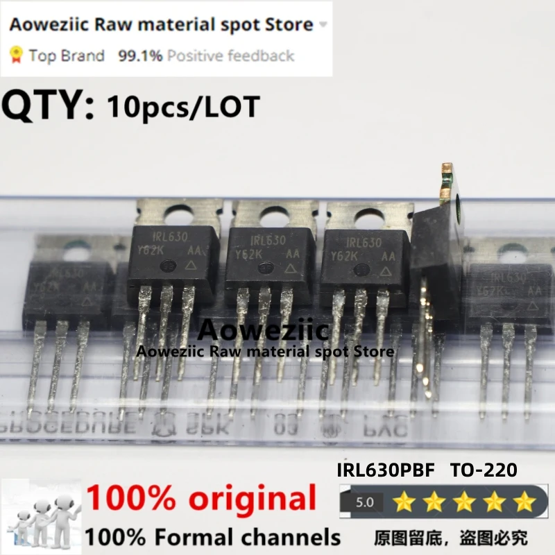 Aoweziic  100% New Original Imported IRL630PBF IRL 630 L630 TO 220  Nchannel 200V 9A