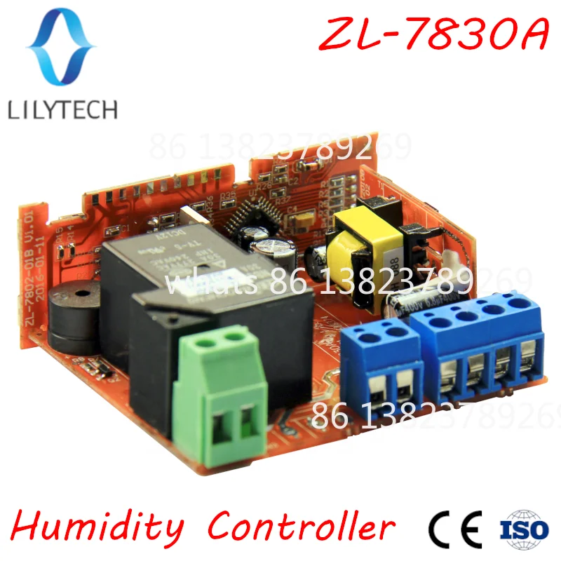 ZL-7830A, 30A Relay, 100-240Vac, Digital, Humidity Controller, Hygrostat, Humidistat, Lilytech, DHC-100+