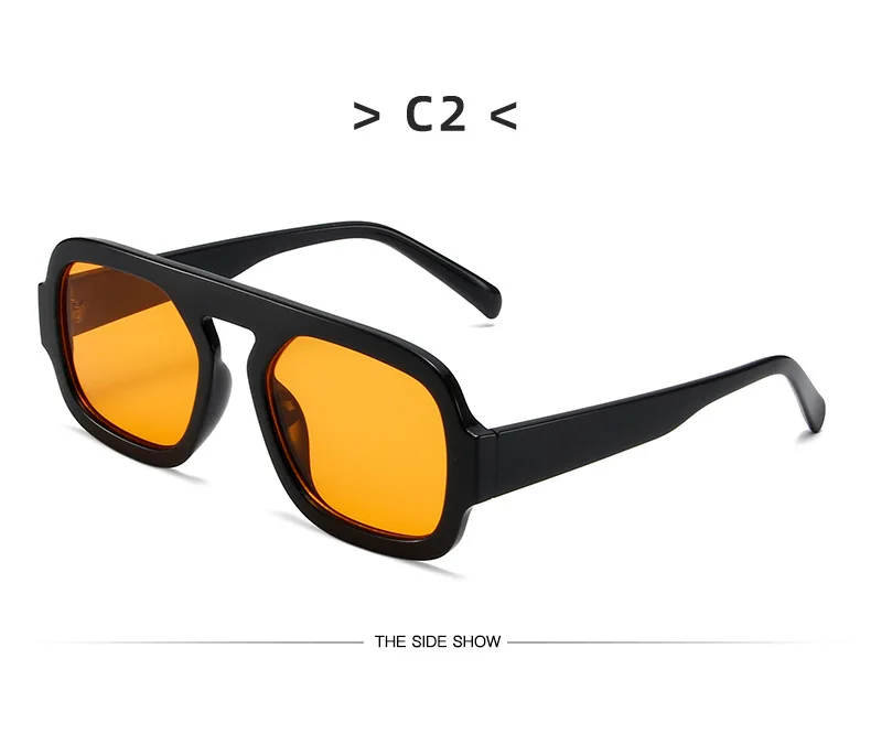Mode quadratische Sonnenbrille Frauen neue Retro schwarz braun dicken Rahmen Pilot Sonnenbrille Frau Chic Polygon Leopard Shades UV400 – Detail 11