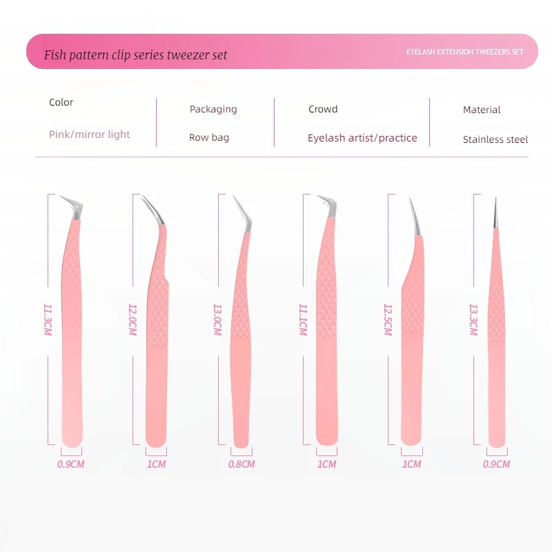 Luxury Eyelash Extension Tweezers Stainless Steel High Precision False Eyelash Applicator Professional Beauty Tool
