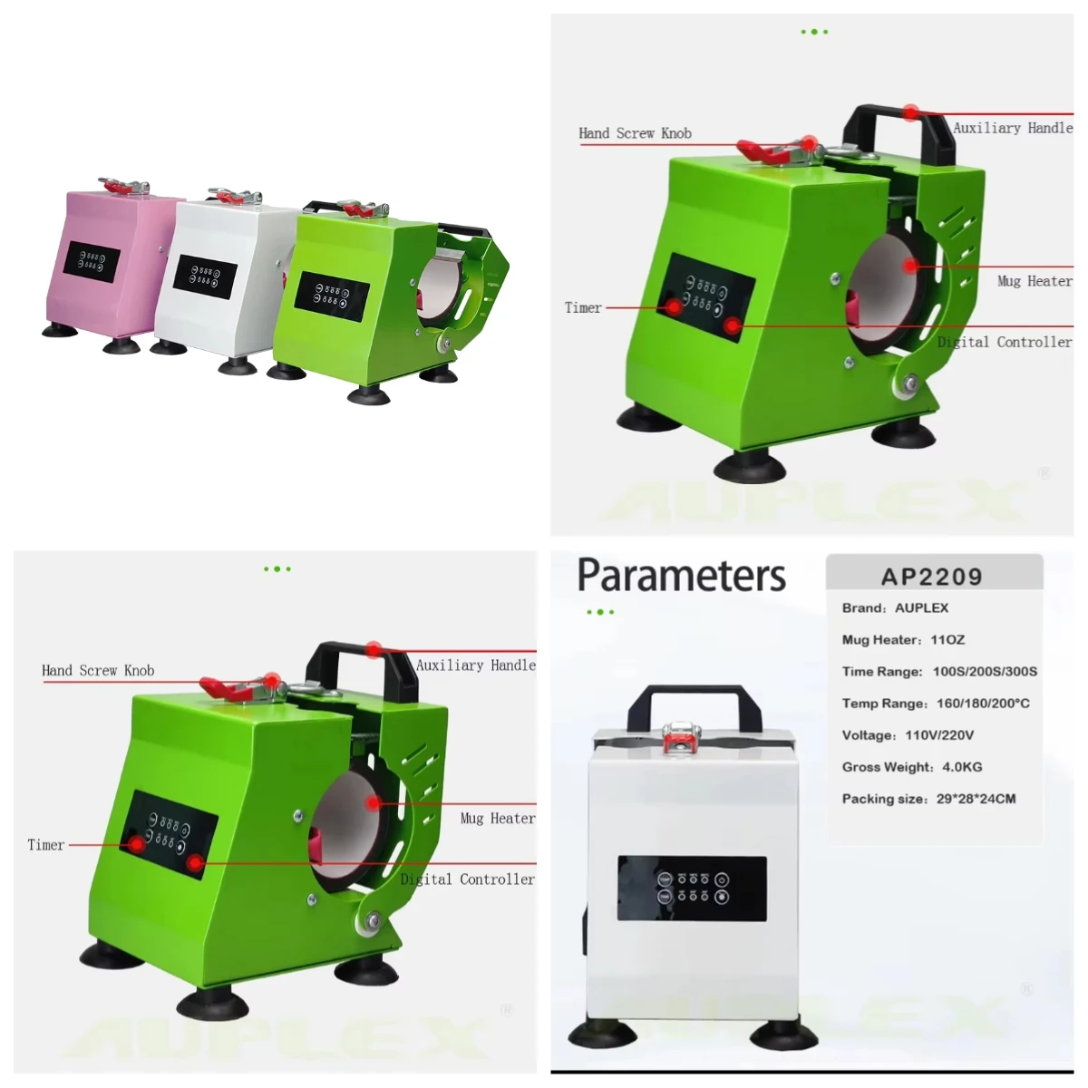 

WJW Manual Flatbed Sublimation Heat Press Machine for Mug Transfer New 220V Multicolor