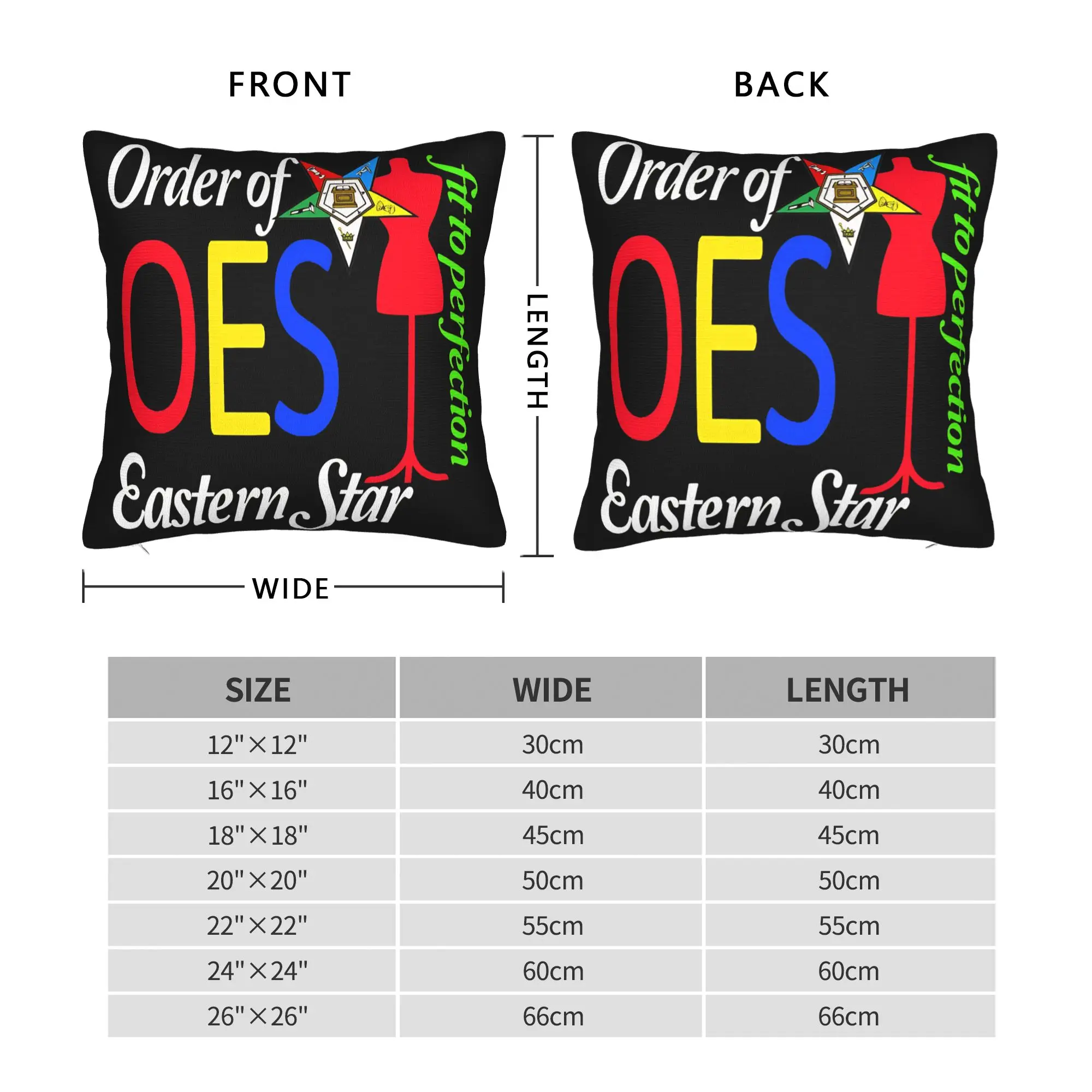 Pillow Cover OES Style Order Of The Eastern Star Logo Sistar Fit To Perfection Pillow Case For Party Home Decor Pillowcases