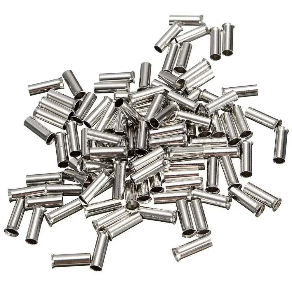 100PCS Non-Insulated Wire Connector Ferrules Electrical Cable Terminal Copper Bare Tinned Crimp Terminal 0.5mm2-16mm2 22-10 AWG