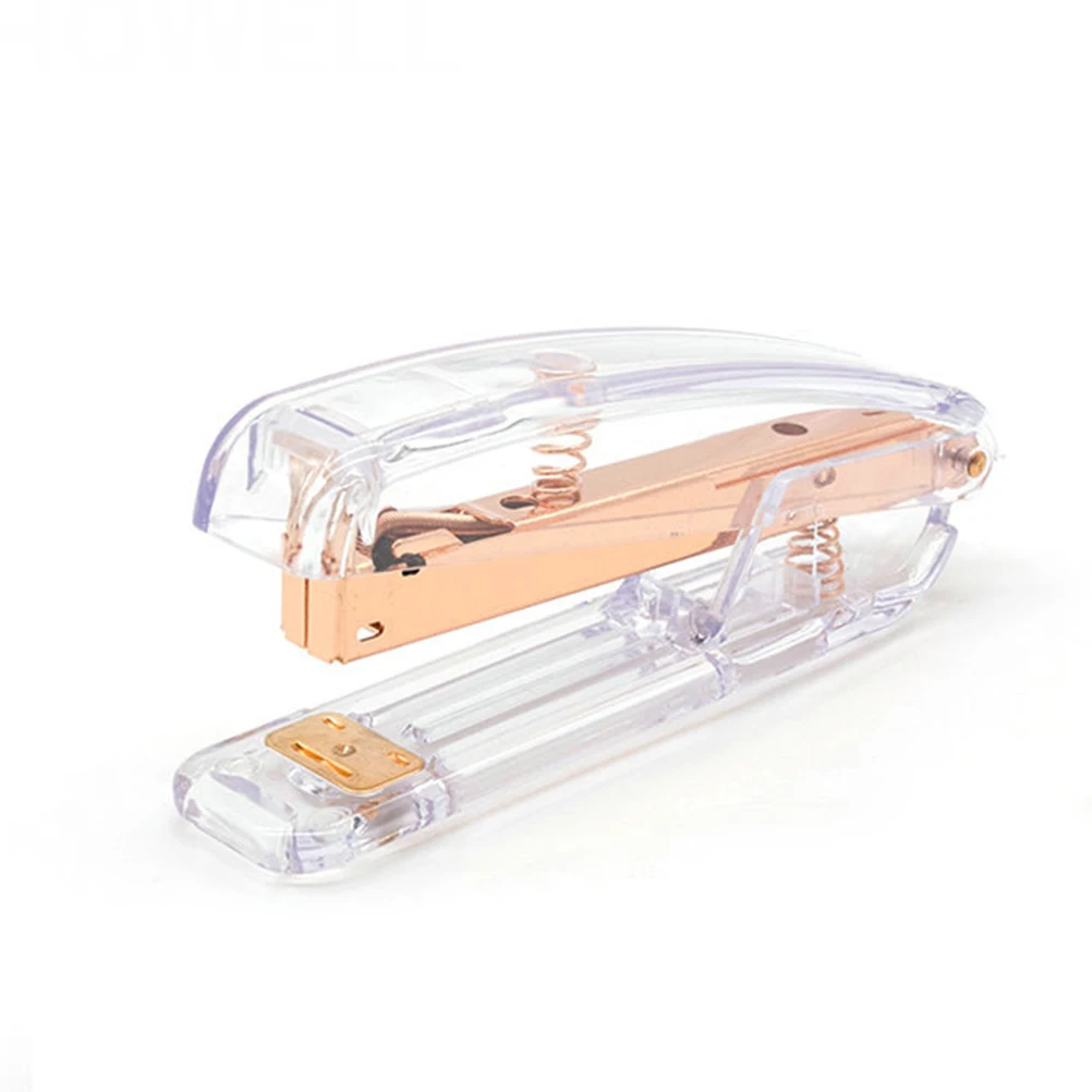 

Rose Gold Stapler s Elegant Office School Desk Stationery Gift Manual Portable Document Binder Home Use