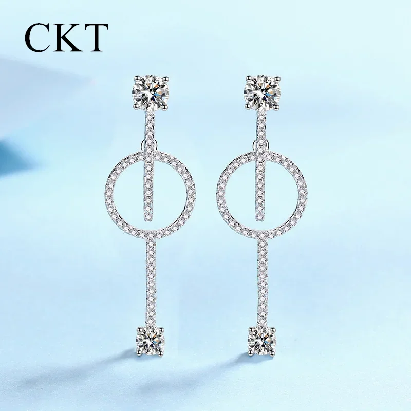 

Женские серьги-капли с муассанитом Princess-Cut 1,6 карата, платина PT950 и белое золото 18 карат, ювелирные изделия, современный дизайн