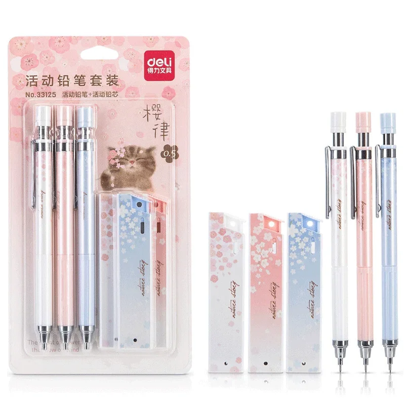 

6 шт./компл. Kawaii Lovely Fresh Cherry Sakura механический карандаш 0,5 мм автоматический карандаш для студентов, школьные канцелярские принадлежности