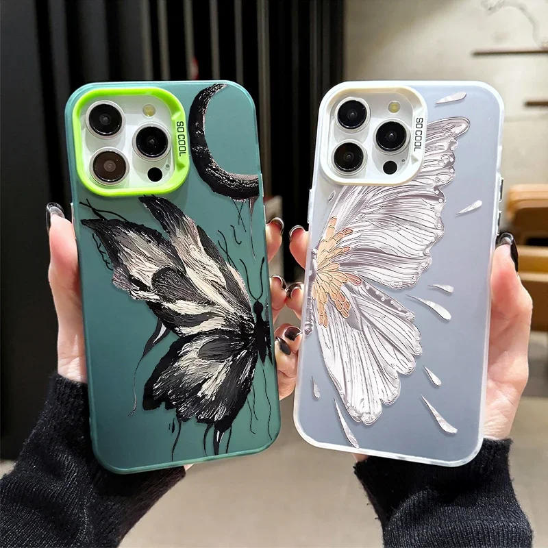 Plating Case for Xiaomi Redmi Note 13 12 11 Pro Plus 4G 5G 12S 11S 10S 10 9 9S 8 12C 13C A3 Luxury Black Butterfly Hard Cover