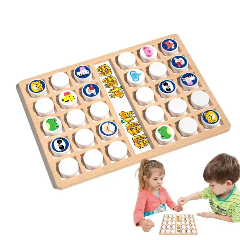 

Memory Chess Game Wooden Match Board Game Matching Wooden Educational Toy Puzzle Strategy Gathering Activity For Children