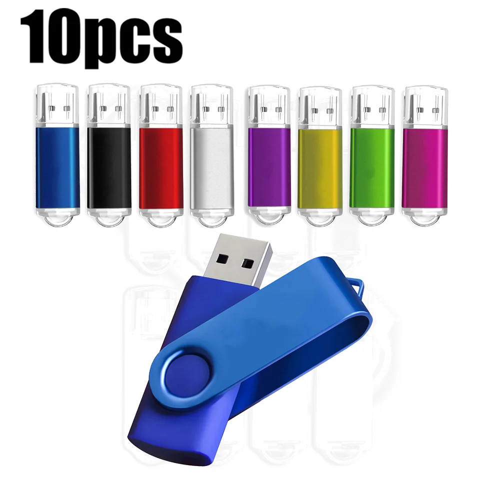 10PCS/lot CustomLOGOColour USB 2.0 USB Flash Drive 8GB 16GB 32GB 64GB USB Stick Pen Drive 1GB 2GB4GB Pendrive for Smart Phone/PC