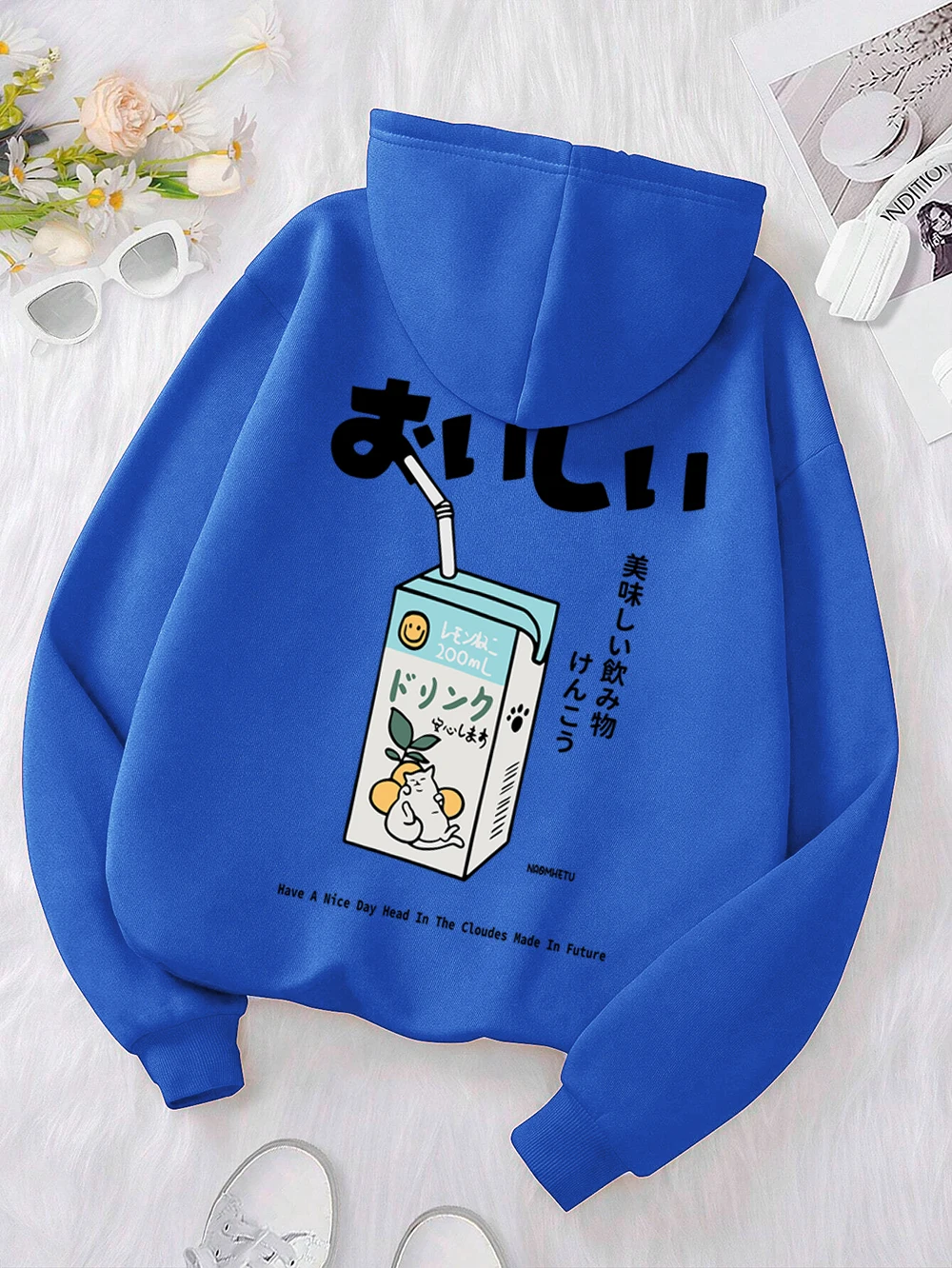 هاراجوكو اليابان Kawaii الرجال الأزياء هوديي نمط مطبوعة عارضة عالية الجودة هوديي #4