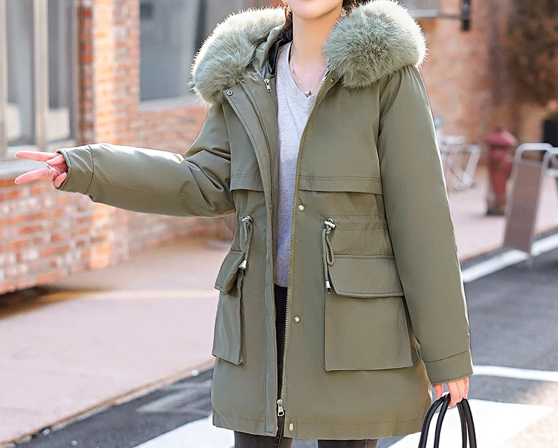 Parker Suit Medium Long 2025 New Hooded Large Fur Collar Women's Coat Versatile and Detachable  Overcoming Challenges