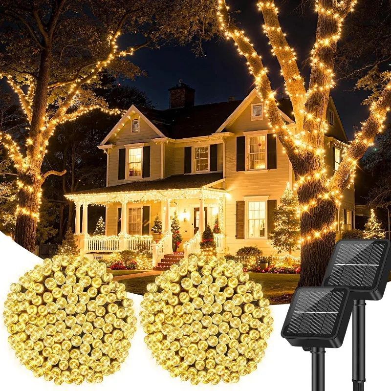 

1/2Pcs Solar String Light 8 Lighting Modes LED Solar Fairy Lights for Gardens Parties Holiday Halloween Chrismas Decorations
