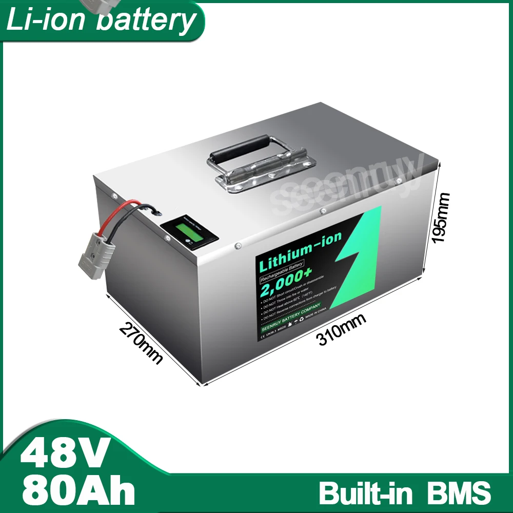 48V 80AH  Li ion Lithium Polymer Battery Perfect For 4000W 5000W 6500W Electric Scooter Quadricycle 4 Wheels Ebike