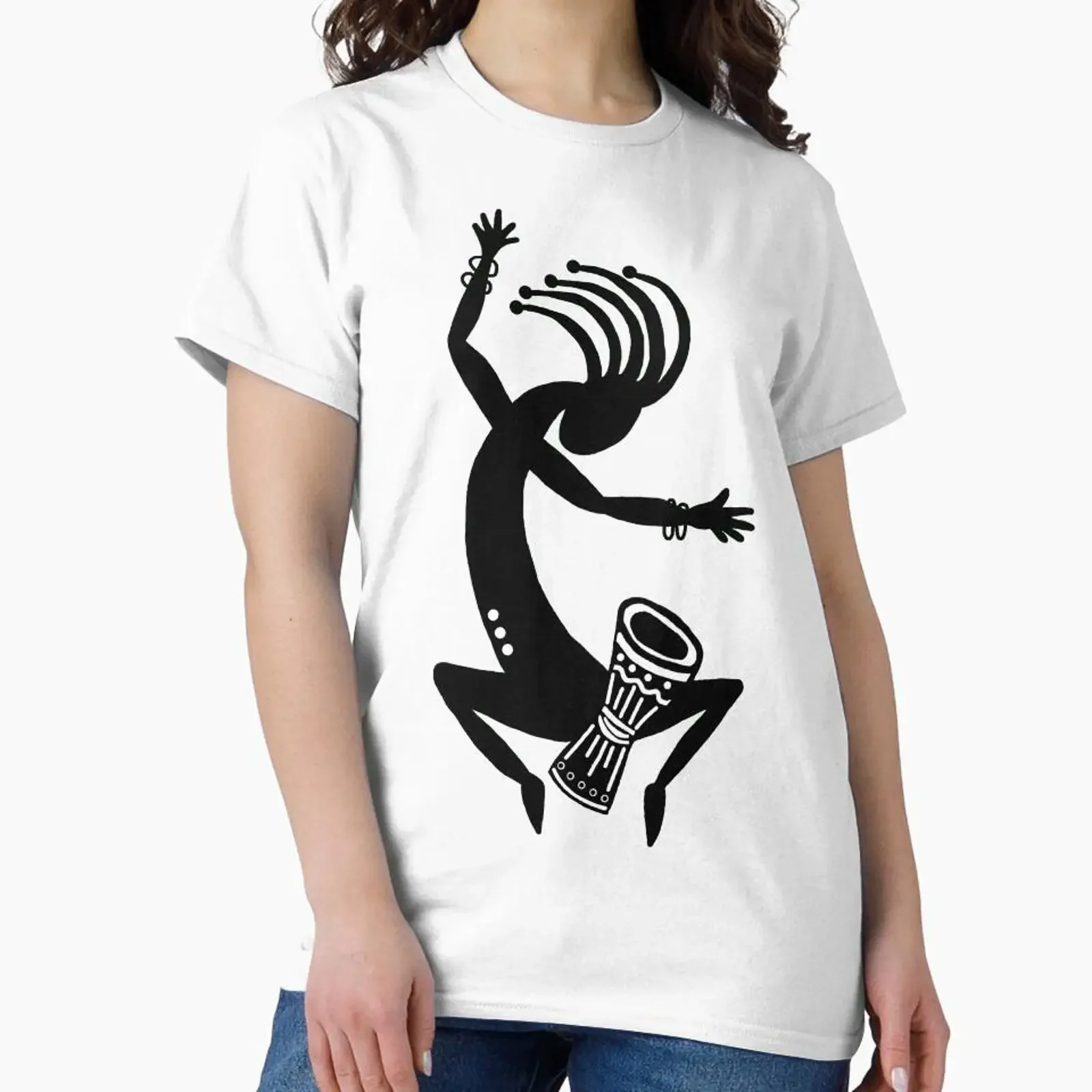 Kokopelli Drummer designed and sold by imphavok vintage Washed Versatile homme designer clothes Stylish Unisex