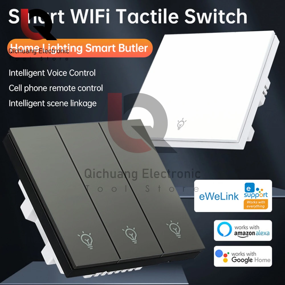 1Pcs DH-315 Ewelink WiFi Smart Light Switch Button One/Three  Switch Control Panel Smart Life APP Support Alexa Google Home