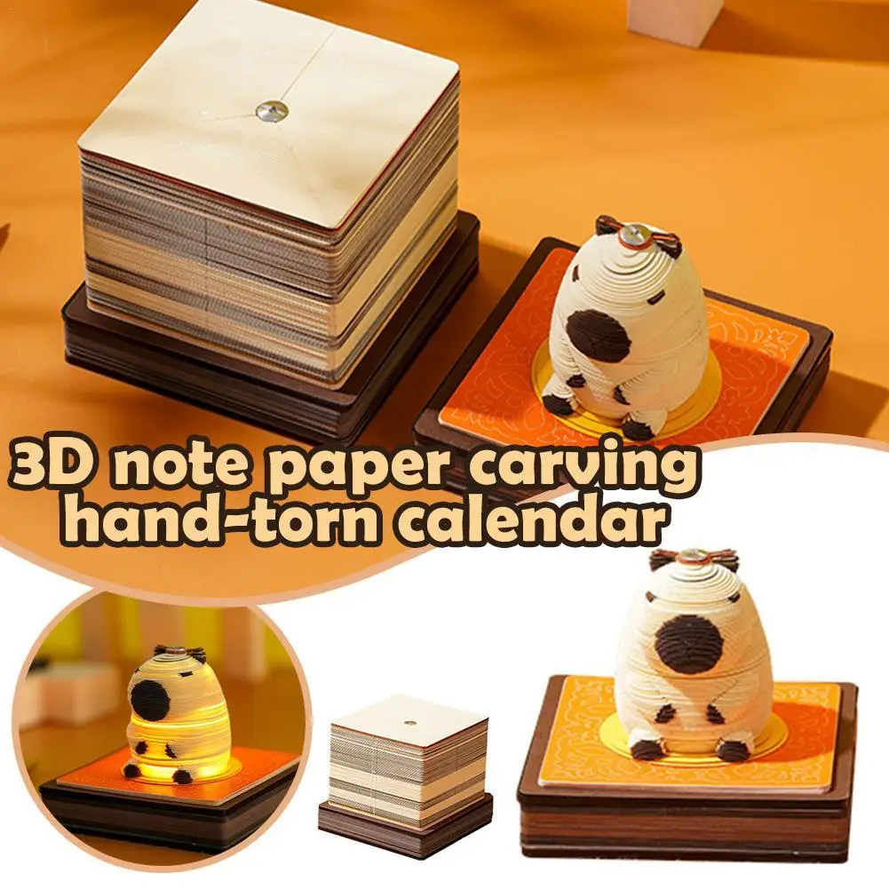 3D Three-dimensional Paper Carving Sticky Notes, Creative Artwork On Paper, Notes, High-value Hand-torn Calendar