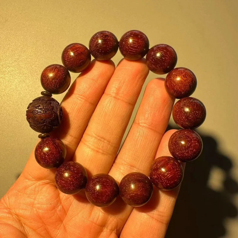 High Density Submerged Old Materials Gold Star African Pterocarpus Santalinus Pixiu Bracelet Wholesale Rosewood Red Sandalwood B