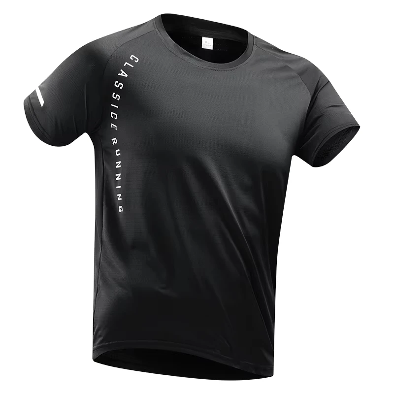 Men's Quick Dry Short Sleeve Gym Running Moisture Wicking Round Neck T-Shirt Training Exercise Gym Sport Shirt Tops Lightweight