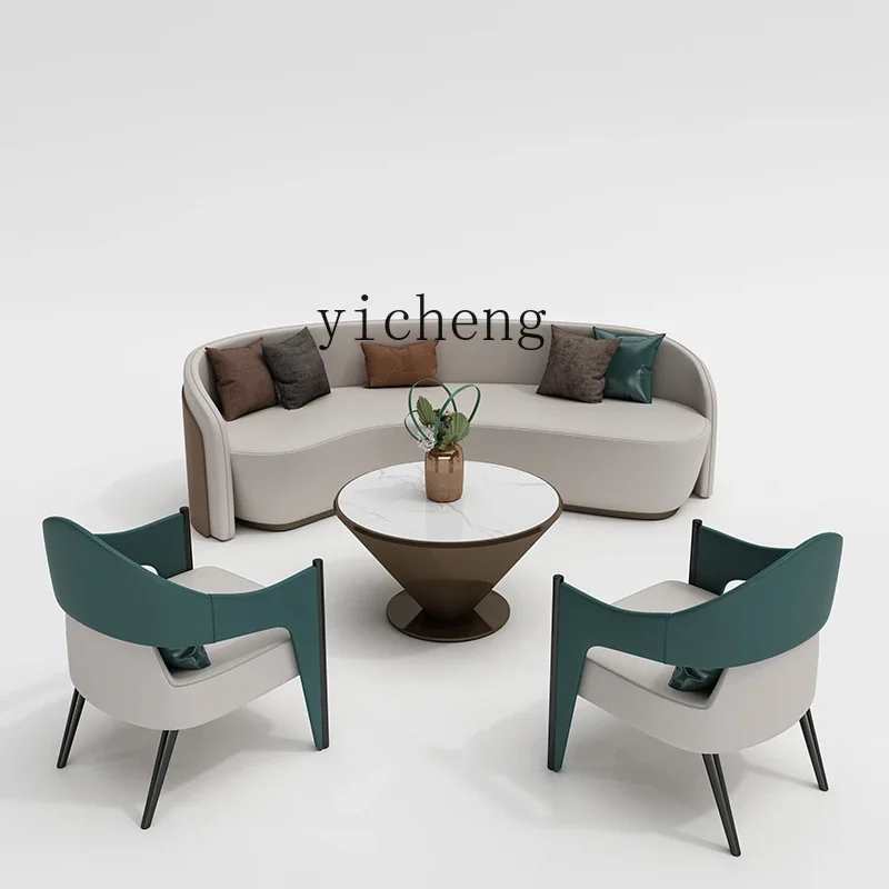 

Zws. Hotel lobby modern minimalist curved sofa beauty salon reception area card seat