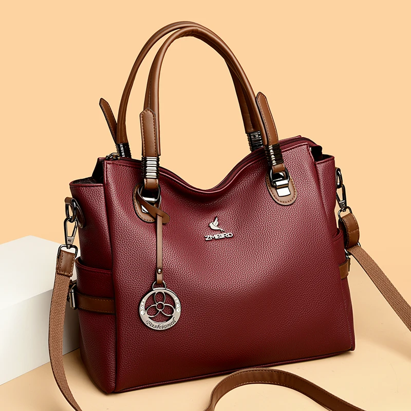 High Quality Soft Cow Leather Handbag 2024 Women Casual Tote Bag Luxury Brand Genuine Leather Shoulder Crossbody Bags For Female