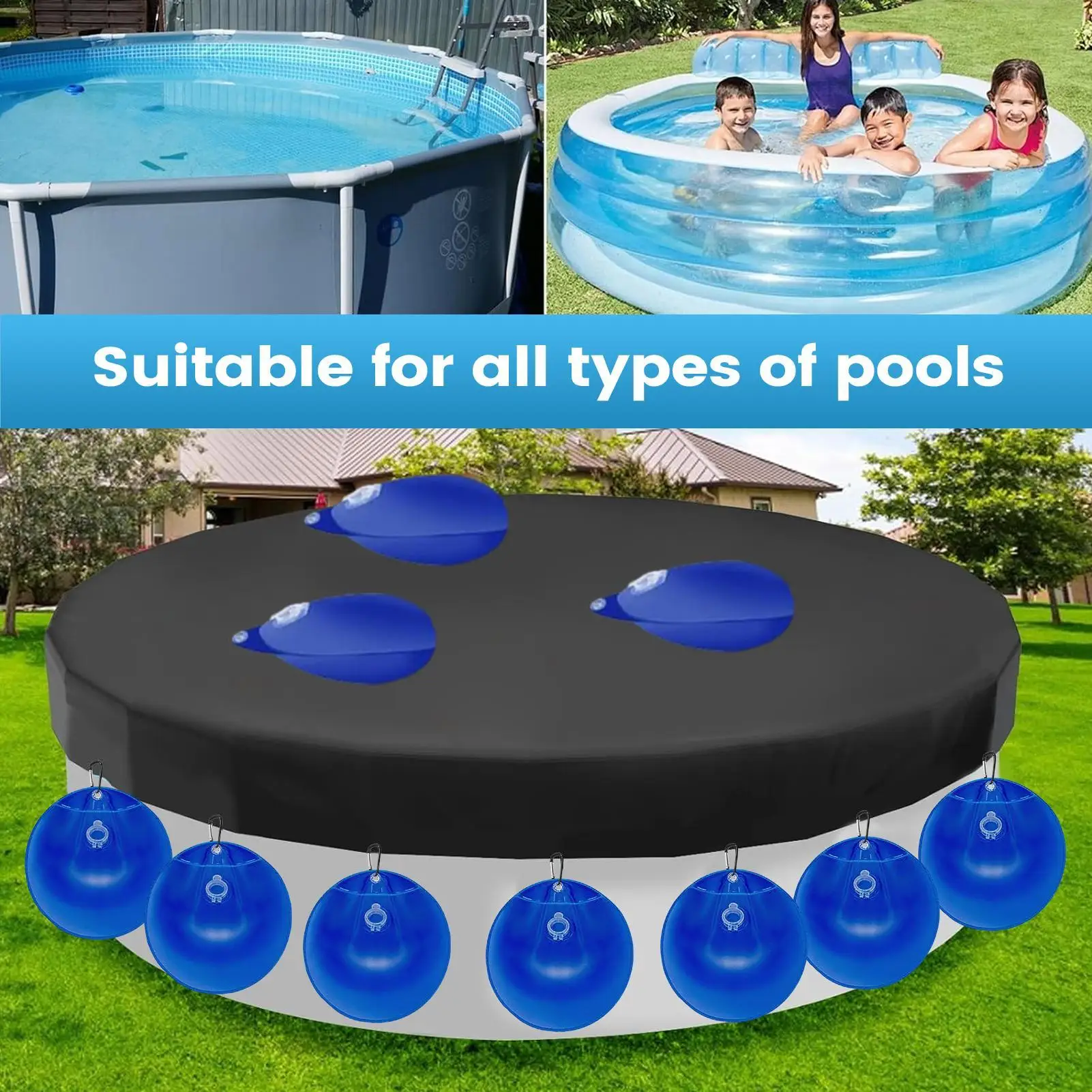 

Pool Cover Water Bags 10 Pieces Water Bags With Buckle For Pool Thickened Tub Weights For Poolside Backyard Garden Winter Lawn