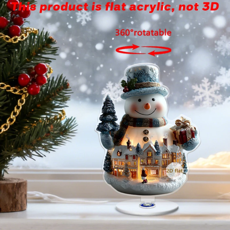 

Merry Christmas Carousel & Ferris Wheel: 2D Acrylic Christmas Scene Decor – 2025 Xmas Desktop Ornaments for Home Party Use