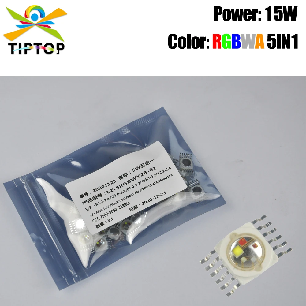 TIPTOP  High Power RGBWA LED Chip Lamp Beads white light red green blue yellow full spectrum Stage Lighting Repair