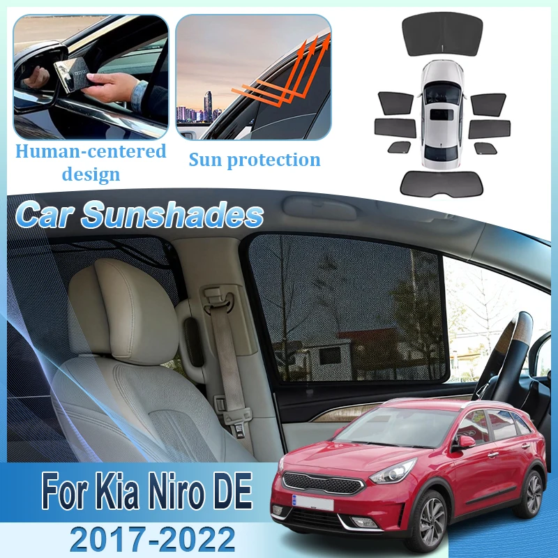 

Magnetic Sunshade For Kia Niro DE 2017 2018 2019 2020 2021 2022 Window Visor Blackout Net Mesh Curtain Sun Shade UV Protection