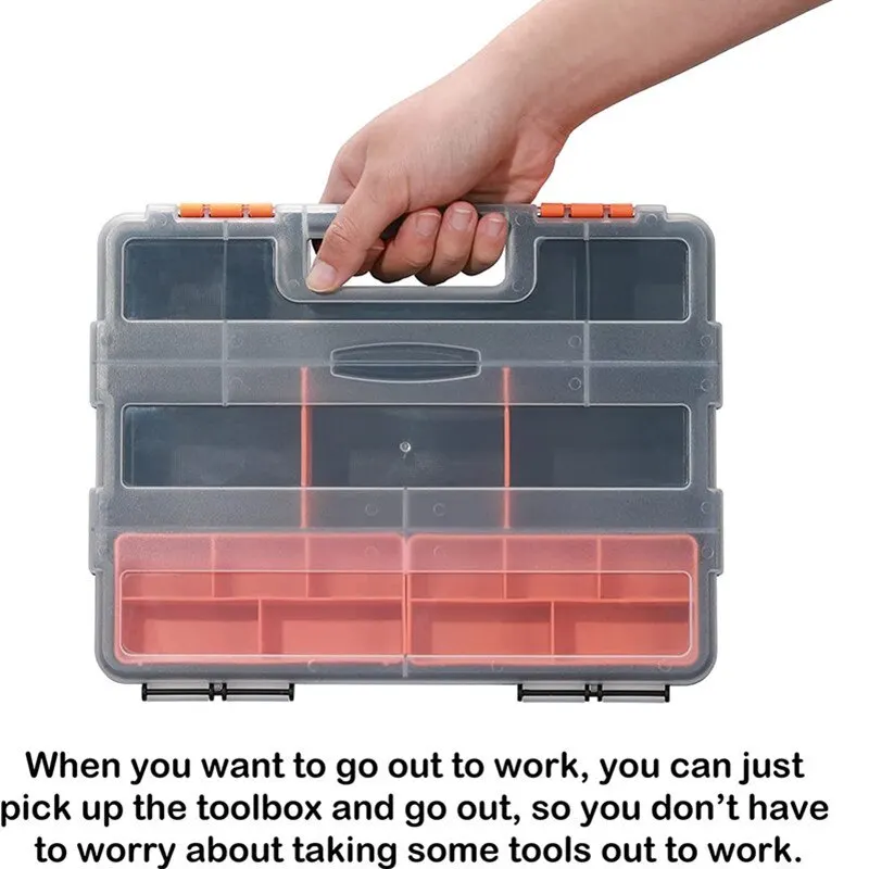 Tool Box Organizer Set Hardware and Parts Compartment Small Multi-functional Durable Storage Component Multi-compartment Plastic