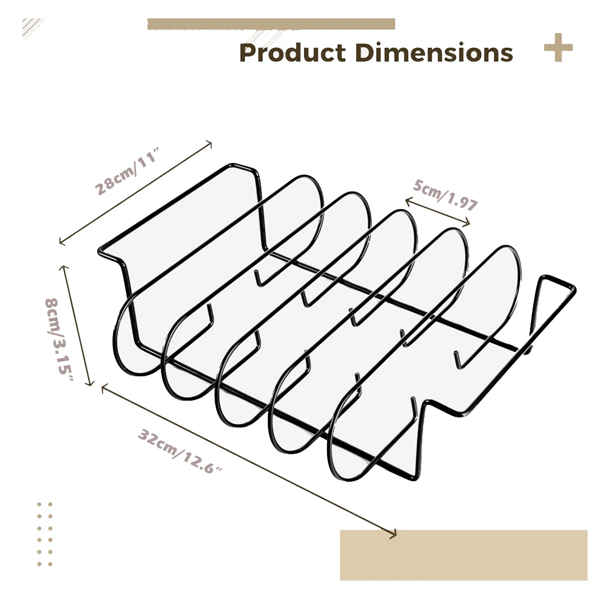 Metal Rib Rack Iron Rib Grilling Holder Barbecue Meat Rack For Smoking Roasting Barbecue Meat Roasting Grilling Rack Gas Grill